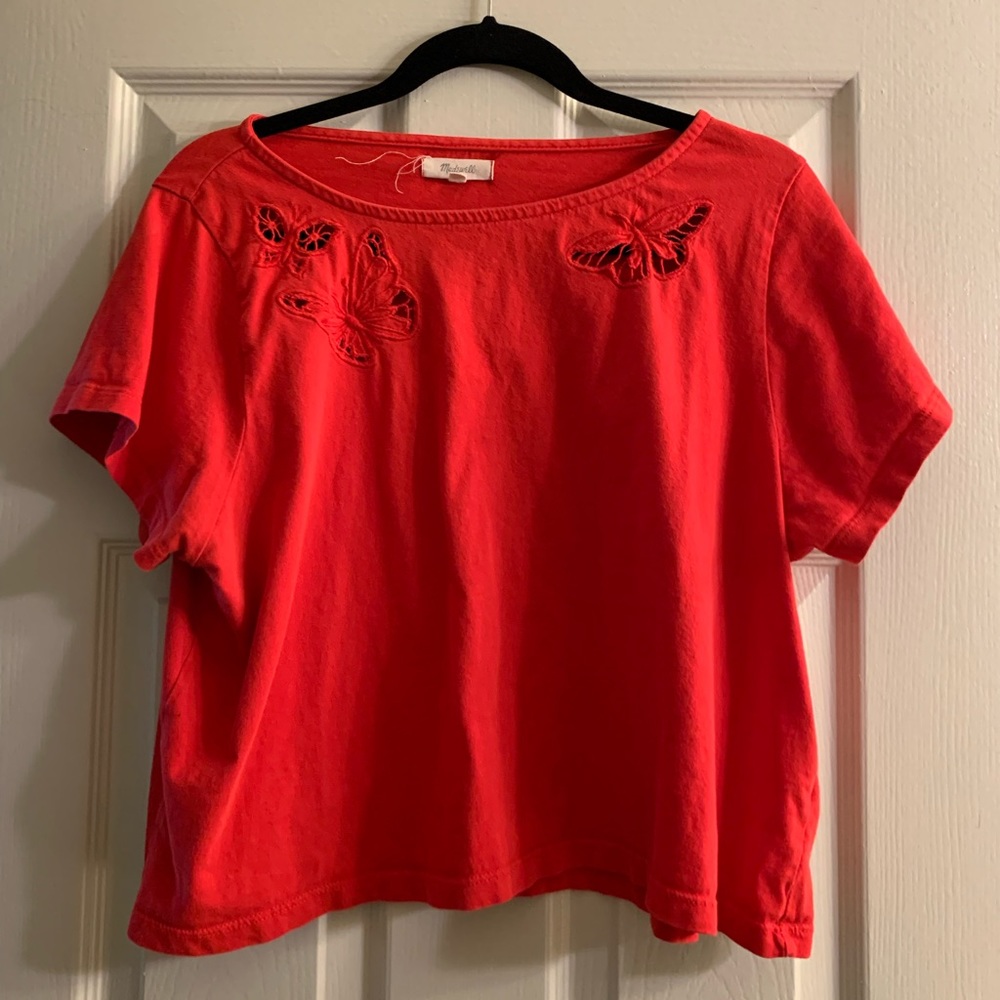 Madewell Butterfly Embroidered Boxy Tee